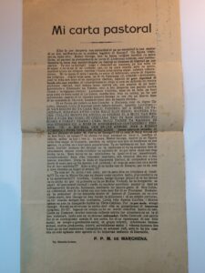 Een van de twee 'Carta pastoral' van De Marachena